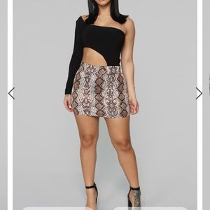 Snake Print Mini Skirt